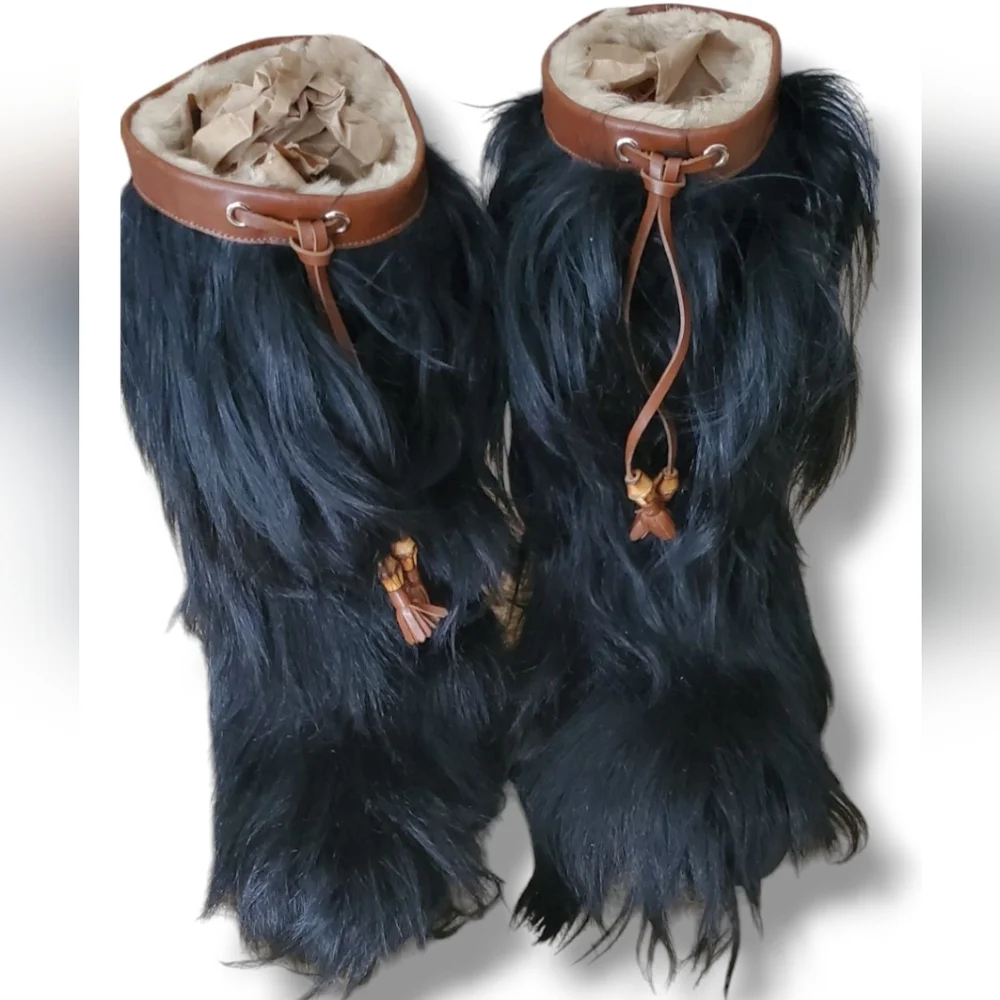 GUCCI Yeti Siberian Goat Hair Black Fur Vintage winter boots with COA - Picture 6 of 16